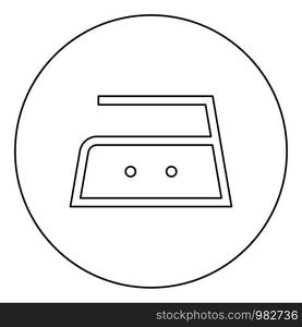 Ironing is allowed middle temperature to one hundred and fifty 150 degrees Clothes care symbols Washing concept Laundry sign icon in circle round outline black color vector illustration flat style simple image. Ironing is allowed middle temperature to one hundred and fifty 150 degrees Clothes care symbols Washing concept Laundry sign icon in circle round outline black color vector illustration flat style image