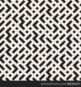 Irregular maze lines seamless black vector image