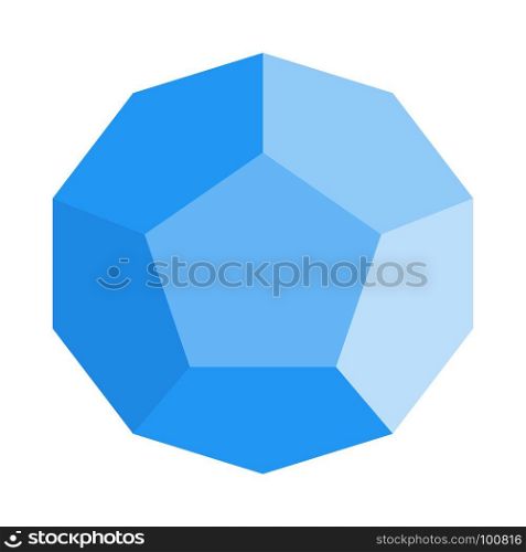 irregular pentagonal dodecahedron, icon on isolated background