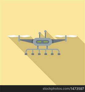 Irrigation drone icon. Flat illustration of irrigation drone vector icon for web design. Irrigation drone icon, flat style