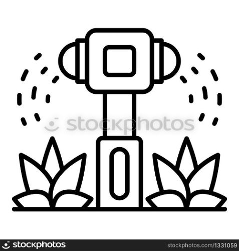 Irrigation sprinkler icon. Outline irrigation sprinkler vector icon for web design isolated on white background. Irrigation sprinkler icon, outline style
