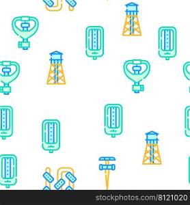 Irrigation System Collection Vector Seamless Pattern Color Line Illustration. Irrigation System Collection Icons Set isolated illustration