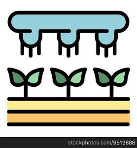 Irrigation system icon outline vector. Water drip. Garden farm color flat. Irrigation system icon vector flat