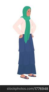 Irritated woman semi flat color vector character. Standing figure. Full body person on white. Problems and stress isolated modern cartoon style illustration for graphic design and animation. Irritated woman semi flat color vector character