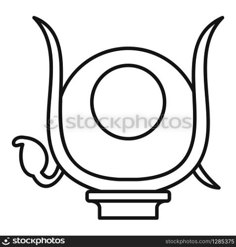 Isida headwear icon. Outline isida headwear vector icon for web design isolated on white background. Isida headwear icon, outline style