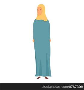 Islam clothes icon cartoon vector. Muslim fashion. Women abaya. Islam clothes icon cartoon vector. Muslim fashion