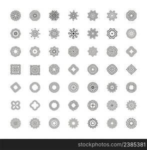 Islam, Indian, Arabic, moroccan, chinese, ottoman motifs. Anti stress therapy patterns set. Set of round mandalas. Vintage decorative elements.. Print
