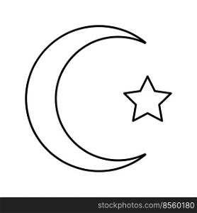 islam religion line icon vector. islam religion sign. isolated contour symbol black illustration. islam religion line icon vector illustration