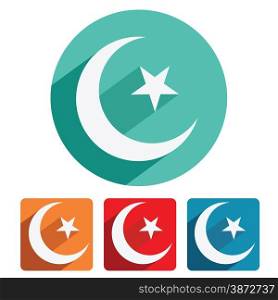 Islam symbol icon flat design vector illustration.