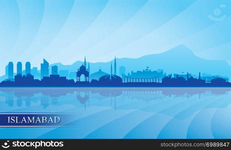 Islamabad city skyline silhouette background, vector illustration