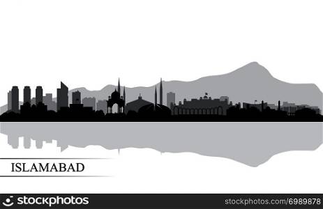 Islamabad city skyline silhouette background, vector illustration