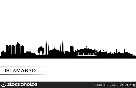 Islamabad city skyline silhouette background, vector illustration