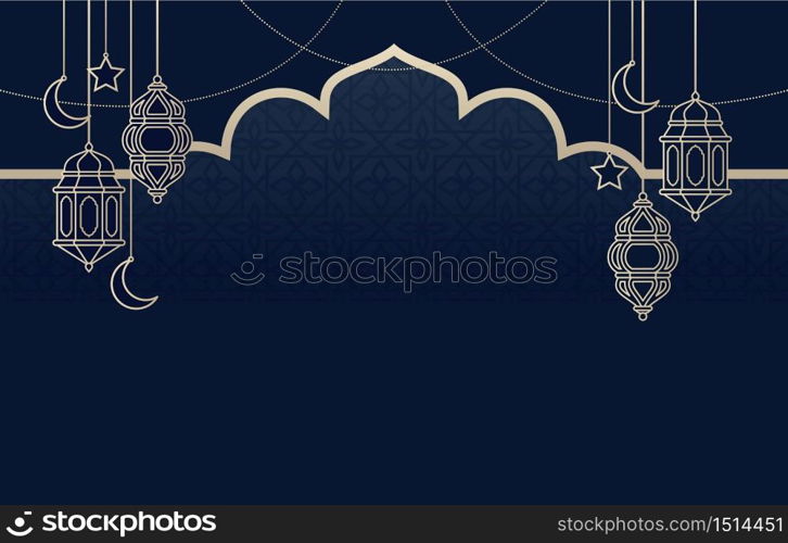 Islamic Arabic Lantern for Ramadan Kareem Eid Mubarak Background