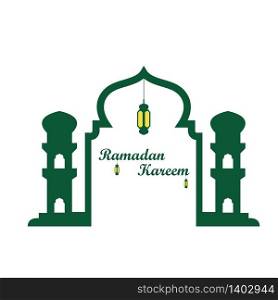 islamic background art with lantern lamp vector illustration design