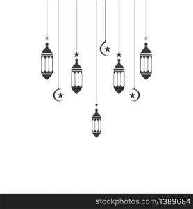 Islamic background lantern lamp vector template