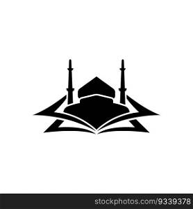 Islamic book icon logo symbol,illustration design template.