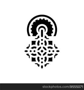 islamic door knocker glyph icon vector. islamic door knocker sign. isolated symbol illustration. islamic door knocker glyph icon vector illustration