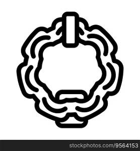 islamic door knocker line icon vector. islamic door knocker sign. isolated contour symbol black illustration. islamic door knocker line icon vector illustration