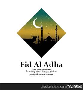 Islamic Eid Al Adha Celebration vector design. Eid Mubarak theme. Vector illustration.