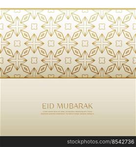 islamic eid festival background with golden pattern