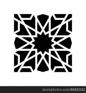islamic geometric pattern glyph icon vector. islamic geometric pattern sign. isolated symbol illustration. islamic geometric pattern glyph icon vector illustration