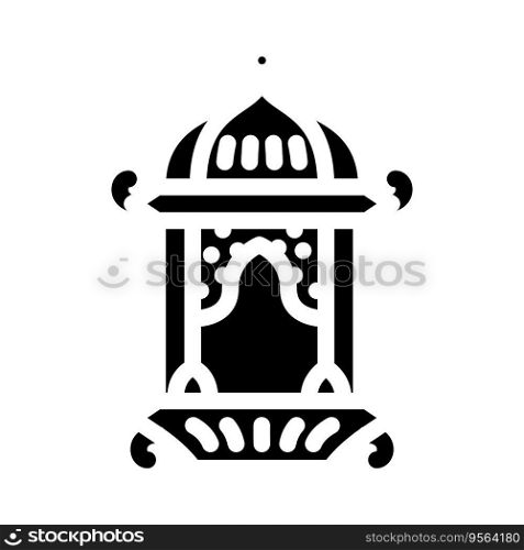 islamic lantern fanous glyph icon vector. islamic lantern fanous sign. isolated symbol illustration. islamic lantern fanous glyph icon vector illustration
