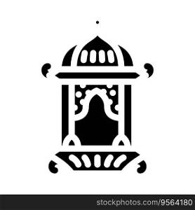 islamic lantern fanous glyph icon vector. islamic lantern fanous sign. isolated symbol illustration. islamic lantern fanous glyph icon vector illustration
