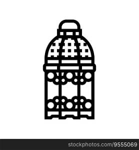 islamic lantern fanous line icon vector. islamic lantern fanous sign. isolated contour symbol black illustration. islamic lantern fanous line icon vector illustration