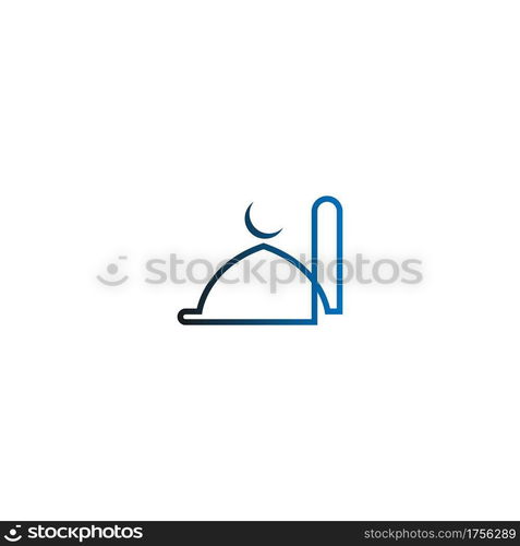 Islamic logo, Mosque icon design vector template illustration