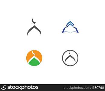 Islamic logo, Mosque icon vector template