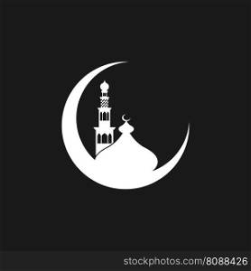 Islamic Mosque Logo Design Vector Template Illustration