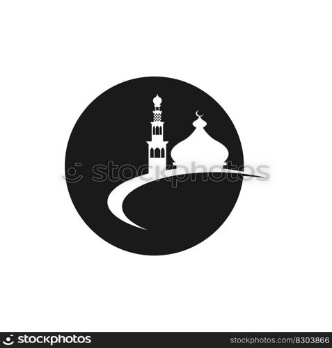 Islamic Mosque Logo Design Vector Template Illustration