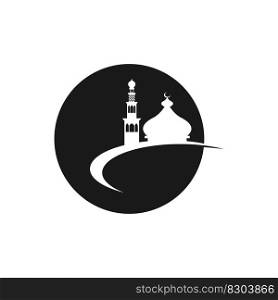 Islamic Mosque Logo Design Vector Template Illustration