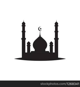 islamic mosque logo vector icon template