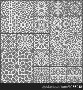 Islamic ornament vector set. Arabic ramdan pattern tile patchwork. Islamic flower motif ramadan mubarak.. Islamic ornament vector set. Arabic ramadan pattern tile patchwork. Islamic flower motif ramadan mubarak. Muslim star pattern simple.