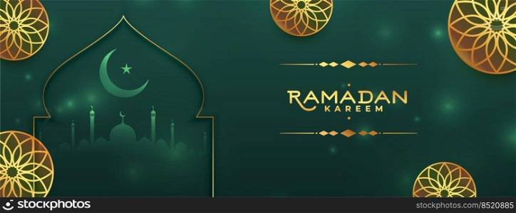 islamic ramadan kareem decorative banner blessing greeting