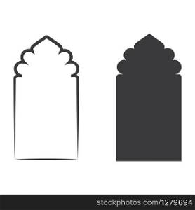 islamic window icon Vector Illustration design Logo template