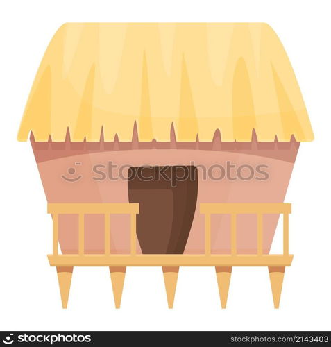 Island bungalow icon cartoon vector. Beach house. Sea villa. Island bungalow icon cartoon vector. Beach house