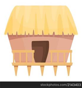 Island bungalow icon cartoon vector. Beach house. Sea villa. Island bungalow icon cartoon vector. Beach house