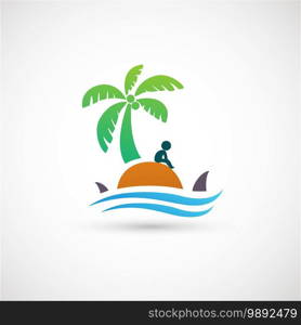 Island icon illustration on white background