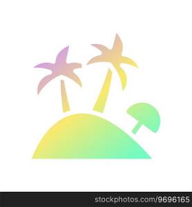 Island icon solid gradient purple yellow green summer beach illustration vector element and symbol perfect.