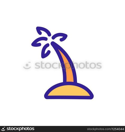 Island palm icon vector. Thin line sign. Isolated contour symbol illustration. Island palm icon vector. Isolated contour symbol illustration
