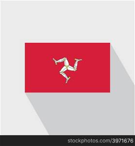Isle of Man flag Long Shadow design vector