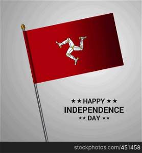 Isle of Man Independence day typographic design with flag vector