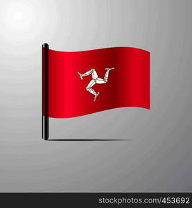 Isle of Man waving Shiny Flag design vector