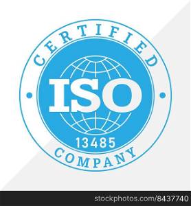 ISO 13485 certification st&. Flat style, simple design.  