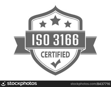 ISO 3166. The logo of standardization for websites, applications and thematic design. Flat style