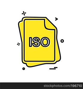 ISO file type icon design vector