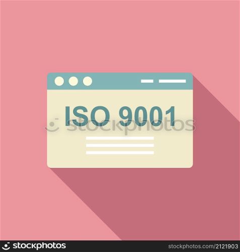 Iso standard icon flat vector. Quality policy. Compliance regulatory. Iso standard icon flat vector. Quality policy