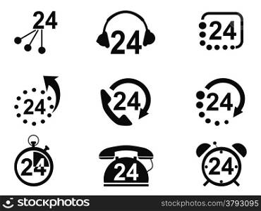 isolated 24-hrs service icons from white background